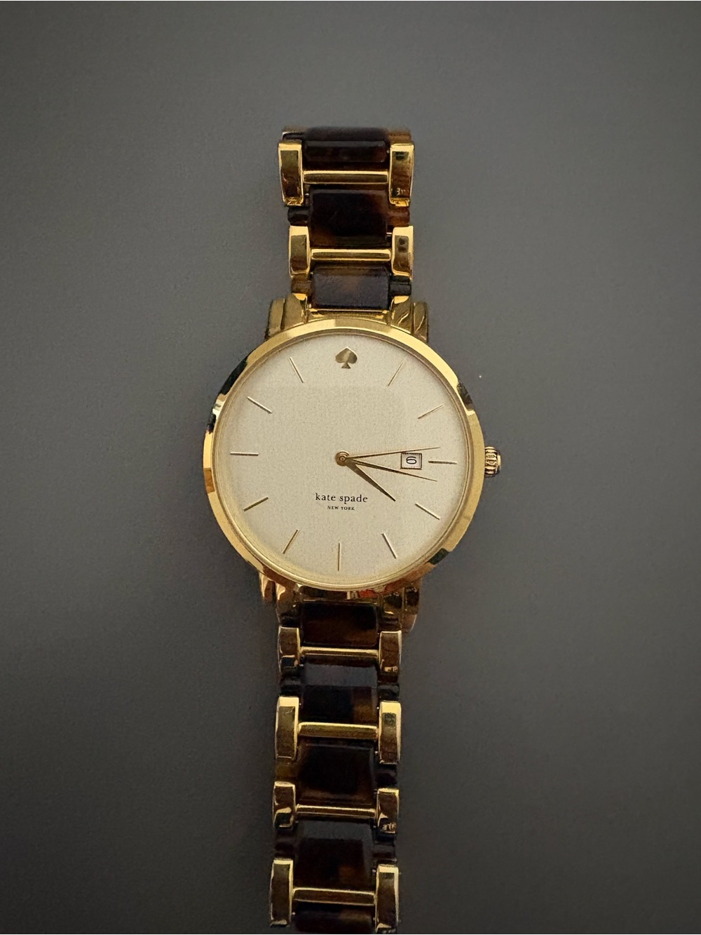 kate spade Gold and Brown Link Bracelet Watch
